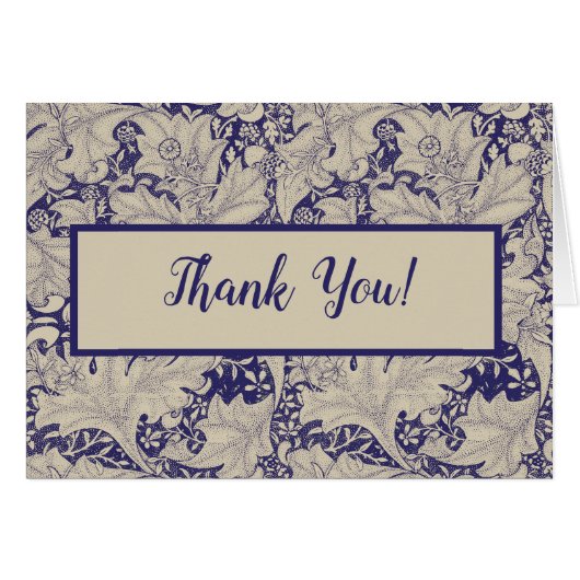 William Morris Wallflower bloemenblauw damast (Voorkant Horizontaal)