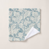 William Morris Wallflower bloemenblauw damast Bad Handdoek (Wasdoekje)