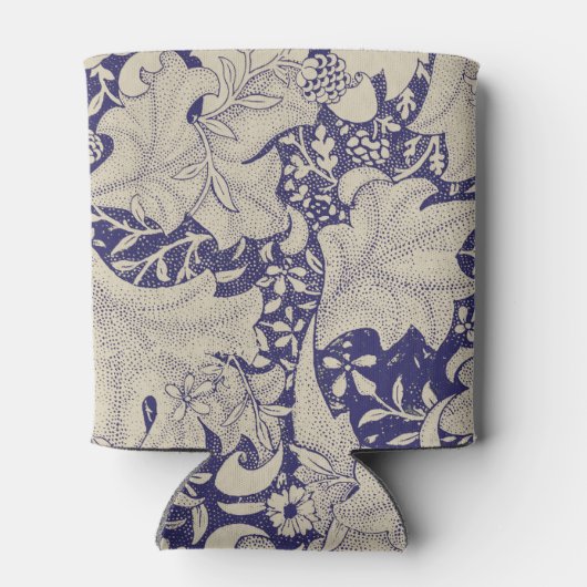 William Morris Wallflower bloemenblauw damast Blikjeskoeler (Achterkant)