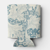 William Morris Wallflower bloemenblauw damast Blikjeskoeler (Achterkant)