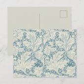 William Morris Wallflower bloemenblauw damast Briefkaart (Voorkant / Achterkant)