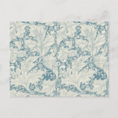 William Morris Wallflower bloemenblauw damast Briefkaart (Voorkant)