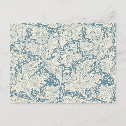 William Morris Wallflower bloemenblauw damast Briefkaart (Voorkant)