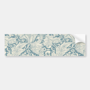 William Morris Wallflower bloemenblauw damast Bumpersticker