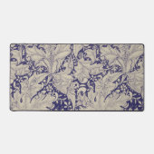 William Morris Wallflower bloemenblauw damast Bureaumat (Voorkant)