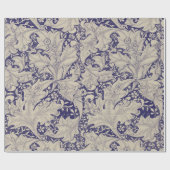 William Morris Wallflower bloemenblauw damast Cadeaupapier (Vlak)