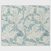William Morris Wallflower bloemenblauw damast Cadeaupapier (Vlak)
