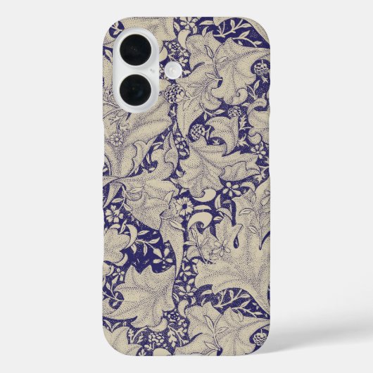 William Morris Wallflower bloemenblauw damast Case-Mate iPhone Case (Achterkant)