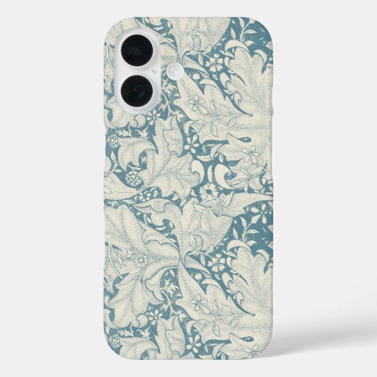 William Morris Wallflower bloemenblauw damast Case-Mate iPhone Case (Achterkant)