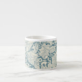 William Morris Wallflower bloemenblauw damast Espresso Kop (Voorkant)