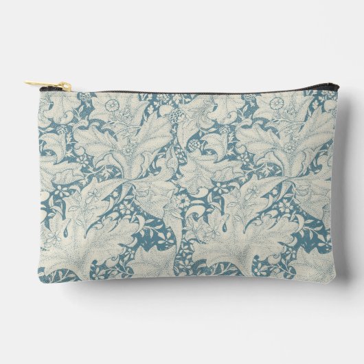 William Morris Wallflower bloemenblauw damast Etui (Voorkant)