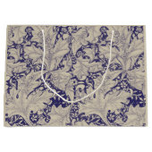 William Morris Wallflower bloemenblauw damast Groot Cadeauzakje