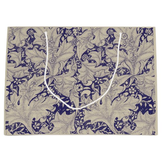 William Morris Wallflower bloemenblauw damast Groot Cadeauzakje (Voorkant)