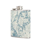 William Morris Wallflower bloemenblauw damast Heupfles (Links)