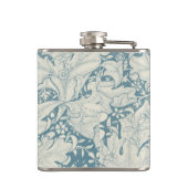 William Morris Wallflower bloemenblauw damast Heupfles (Achterkant)