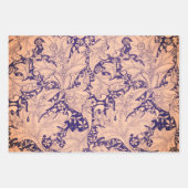 William Morris Wallflower bloemenblauw damast Inpakpapier Vel (Voorkant 3)