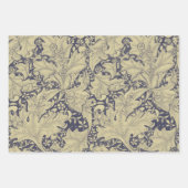 William Morris Wallflower bloemenblauw damast Inpakpapier Vel (Voorkant 2)
