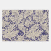 William Morris Wallflower bloemenblauw damast Inpakpapier Vel (Voorkant)