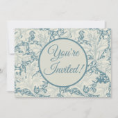 William Morris Wallflower bloemenblauw damast Kaart (Voorkant)