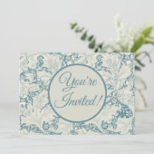 William Morris Wallflower bloemenblauw damast Kaart (Staand voorkant)