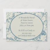 William Morris Wallflower bloemenblauw damast Kaart (Achterkant)