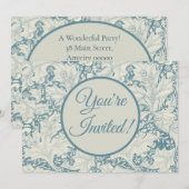 William Morris Wallflower bloemenblauw damast Kaart (Voorkant / Achterkant)