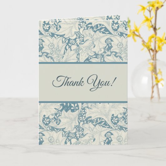 William Morris Wallflower bloemenblauw damast Kaart (Gele Bloem)