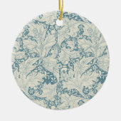 William Morris Wallflower bloemenblauw damast Keramisch Ornament (Voorkant)