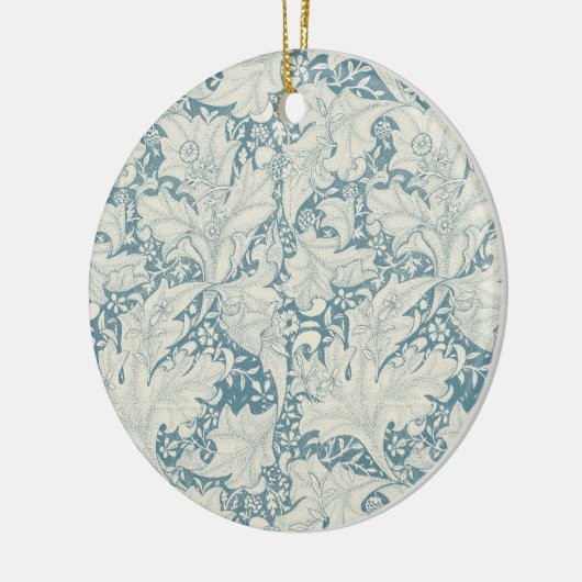 William Morris Wallflower bloemenblauw damast Keramisch Ornament (Links)