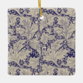 William Morris Wallflower bloemenblauw damast Keramisch Ornament (Voorkant)