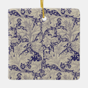 William Morris Wallflower bloemenblauw damast Keramisch Ornament