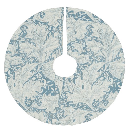 William Morris Wallflower bloemenblauw damast Kerstboom Rok (Voorkant)