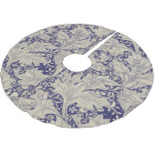 William Morris Wallflower bloemenblauw damast Kerstboom Rok (Gekanteld)
