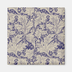 William Morris Wallflower bloemenblauw damast Magneet