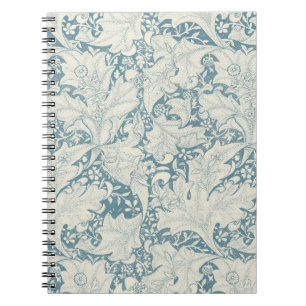 William Morris Wallflower bloemenblauw damast Notitieboek