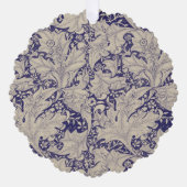 William Morris Wallflower bloemenblauw damast Ornament Kaart (Voorkant)