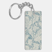 William Morris Wallflower bloemenblauw damast Sleutelhanger (Voorkant Links)