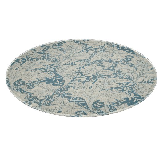 William Morris Wallflower bloemenblauw damast Snijplank (Hoek)