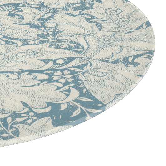 William Morris Wallflower bloemenblauw damast Snijplank (Hoek)