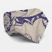 William Morris Wallflower bloemenblauw damast Stropdas (Opgerold)