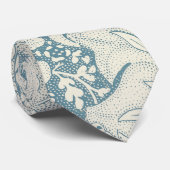 William Morris Wallflower bloemenblauw damast Stropdas (Opgerold)