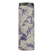 William Morris Wallflower bloemenblauw damast Thermosbeker (Achterkant)