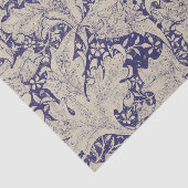 William Morris Wallflower bloemenblauw damast Tissuepapier (Detail)