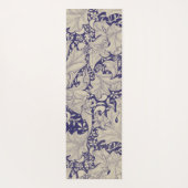 William Morris Wallflower bloemenblauw damast Yogamat (Achterkant)