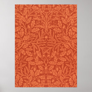 william morris wallpaper acorns and oak poster