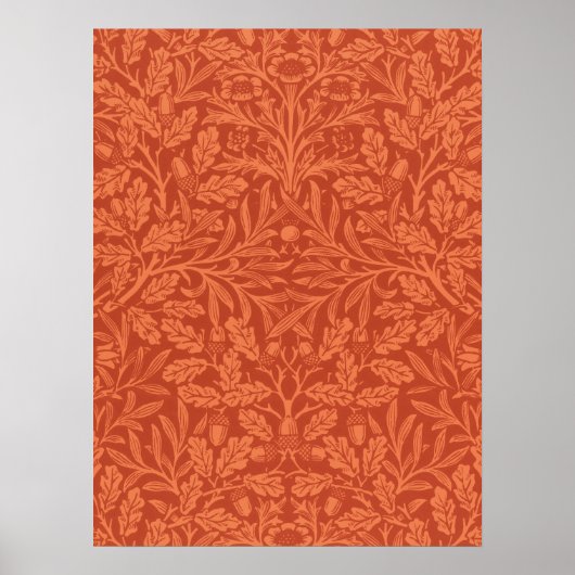 william morris wallpaper acorns and oak poster (Voorkant)
