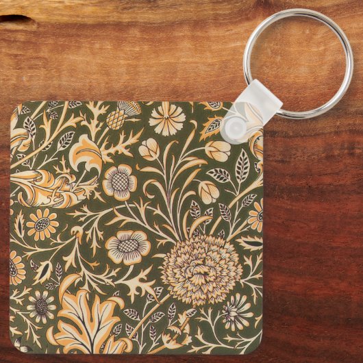 william morris wallpaper cherwell design sleutelhanger (Achterkant)