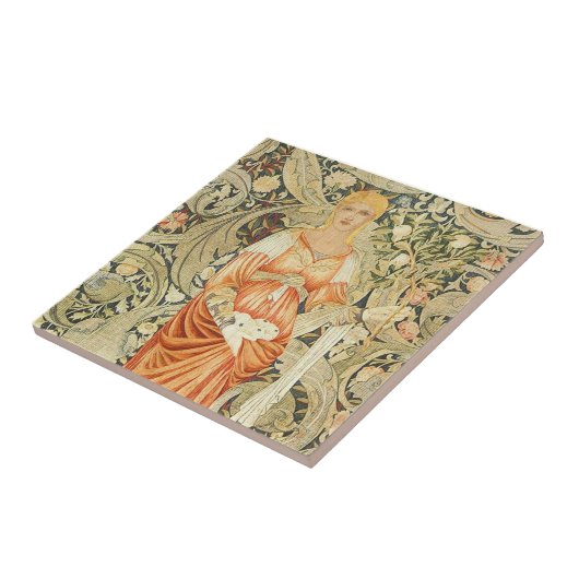 William Morris Wallpaper Design on Tile Tegeltje (Zijkant)