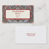 William Morris Wallpaper Design Visitekaartje (Voorkant / Achterkant)