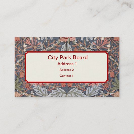 William Morris Wallpaper Design Visitekaartje (Voorkant)